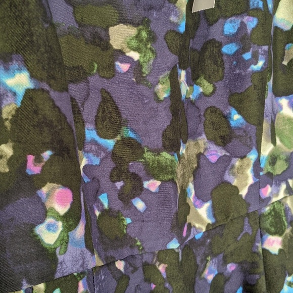 Silk and wool blend scoop neck watercolour dress size 0 J Crew - Picture 8 of 13